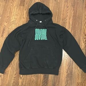 Independent Trading Company Men’s Black Hoodie With Green Writing, Size S